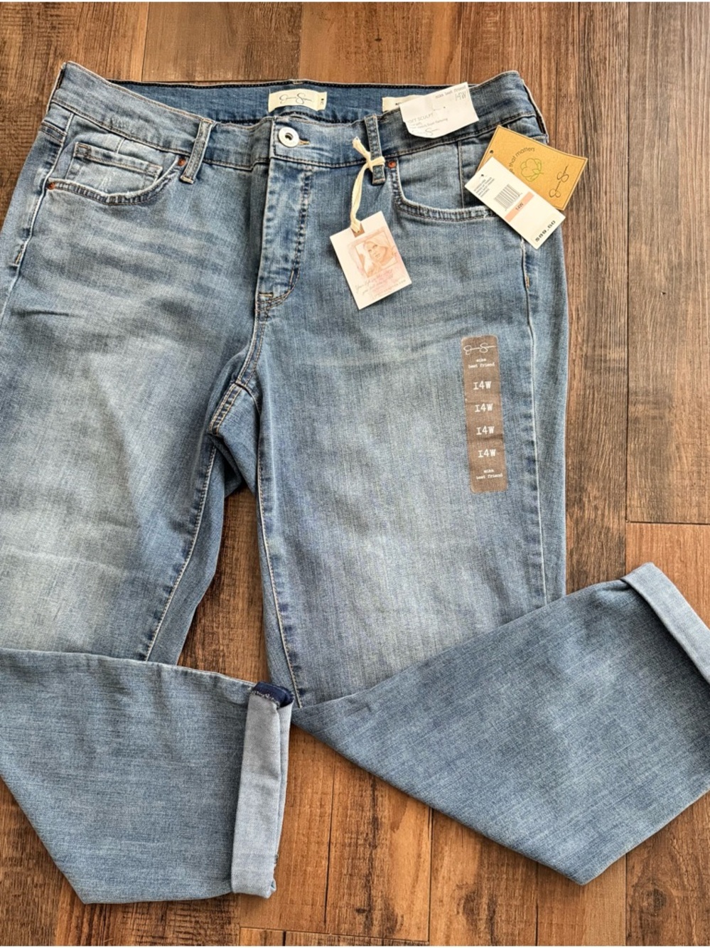 Jessica Simpson Women's 14W Boyfriend Blue Denim Jeans Pants New With Tags